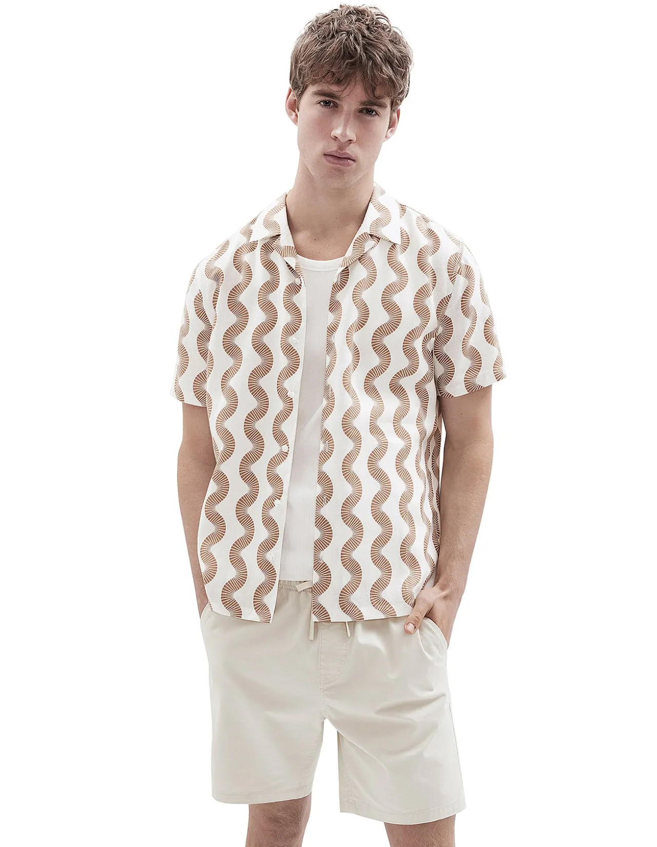WAVY PRINT REGULAR FIT SHIRT