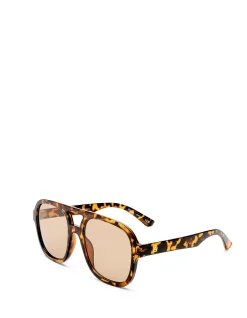 WHIRLPOOL CHOCOLATE TORT AVIATOR SUNGLASSES