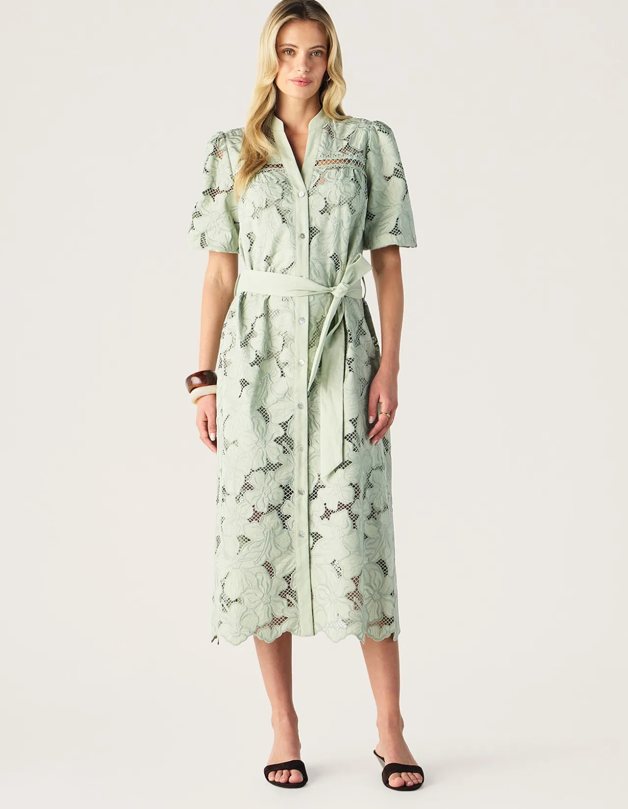 WHISPER EMBROIDERY SHIRT DRESS