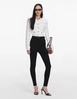 WHITE POINTELLE DIAMANTE CARDIGAN