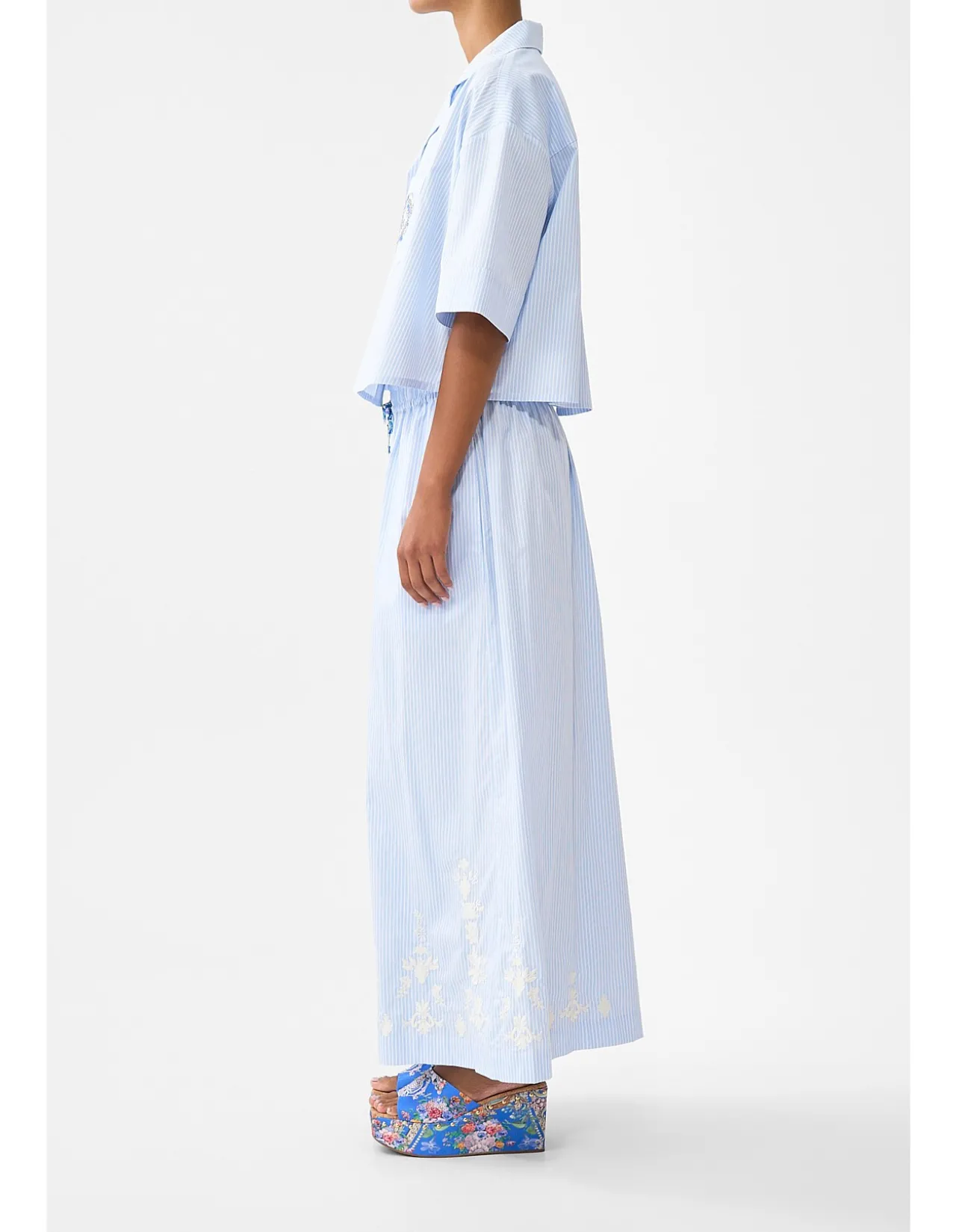 WIDE LEG ELASTIC WAIST PANT