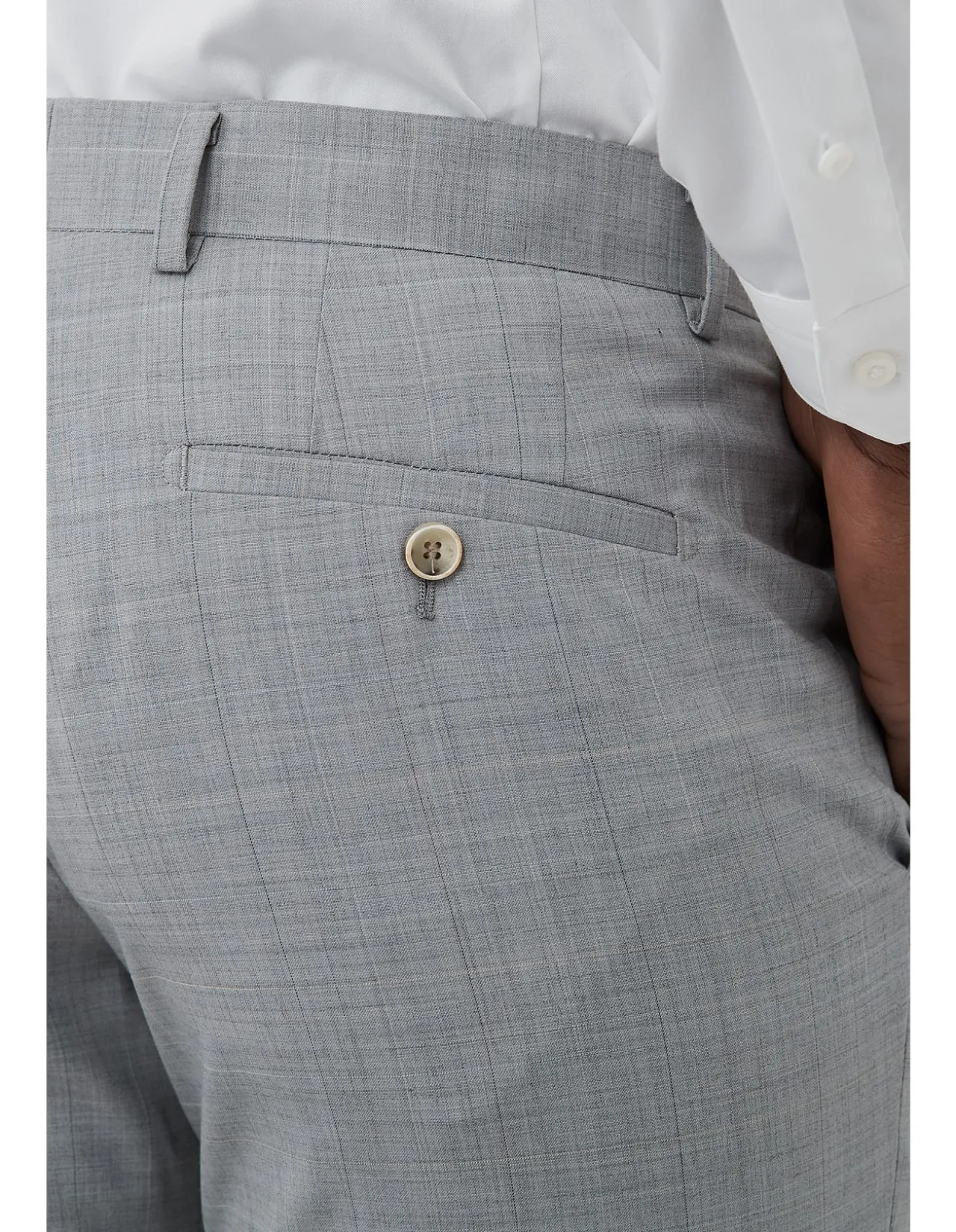 WINDOW CHECK FLAT-FRONT SUIT TROUSER