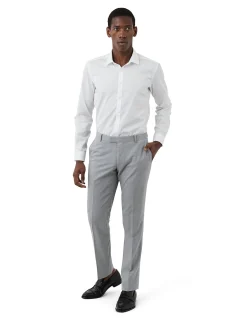 WINDOW CHECK FLAT-FRONT SUIT TROUSER