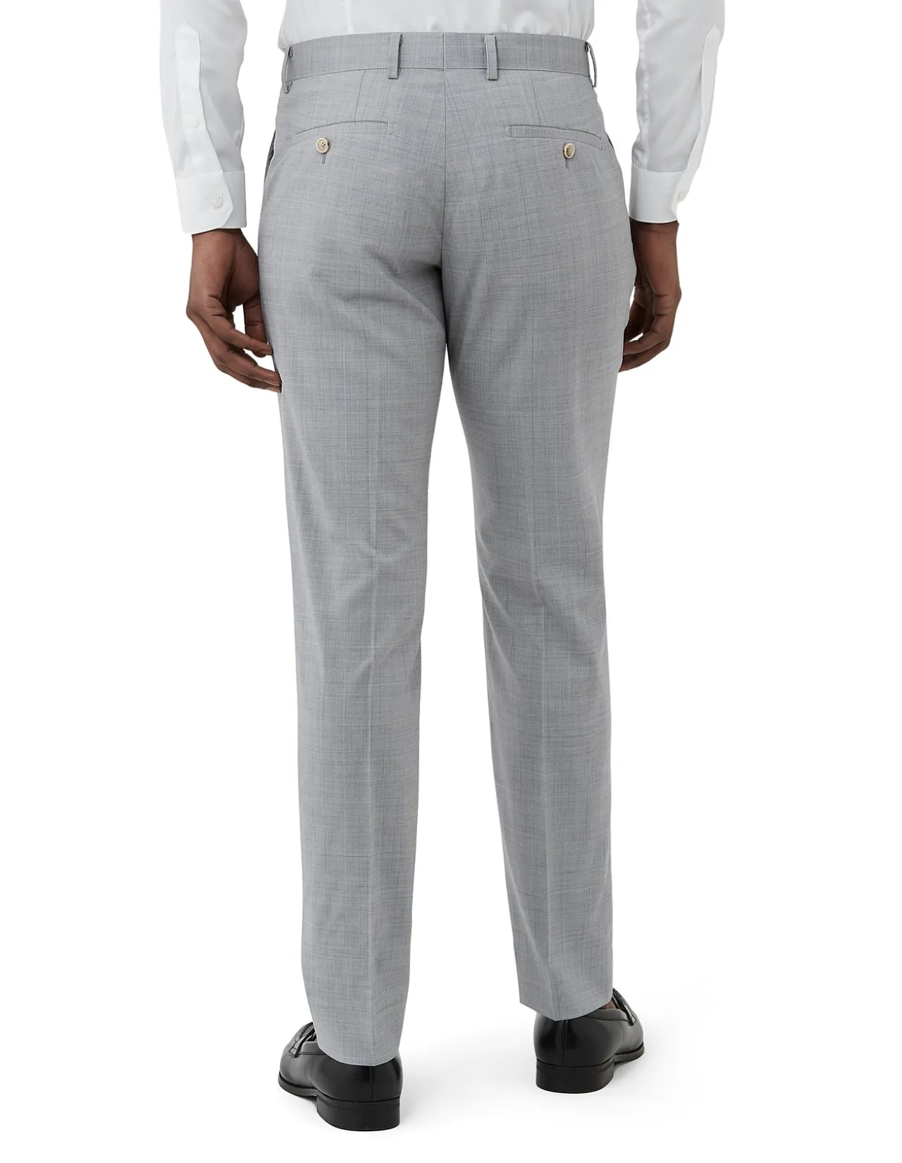 WINDOW CHECK FLAT-FRONT SUIT TROUSER