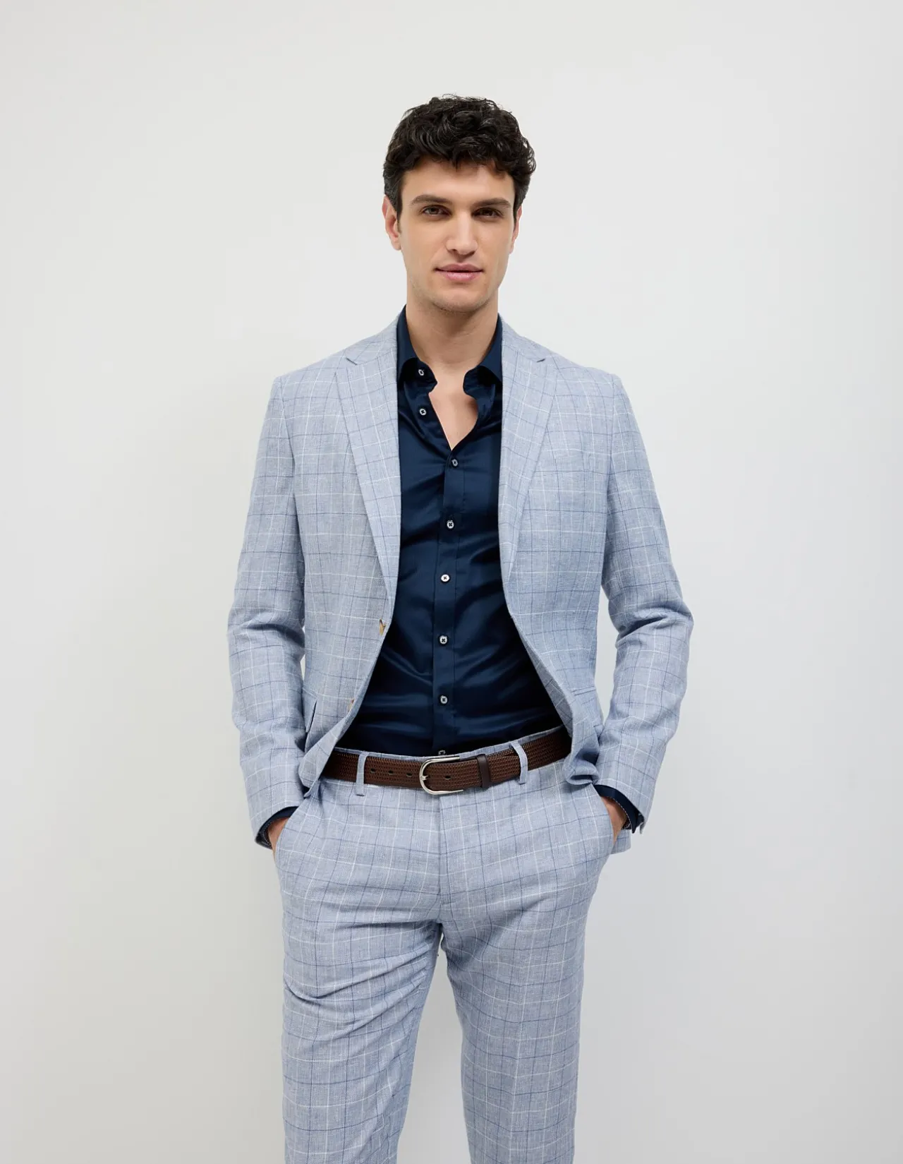 Windowpane Check Tailored Jacket