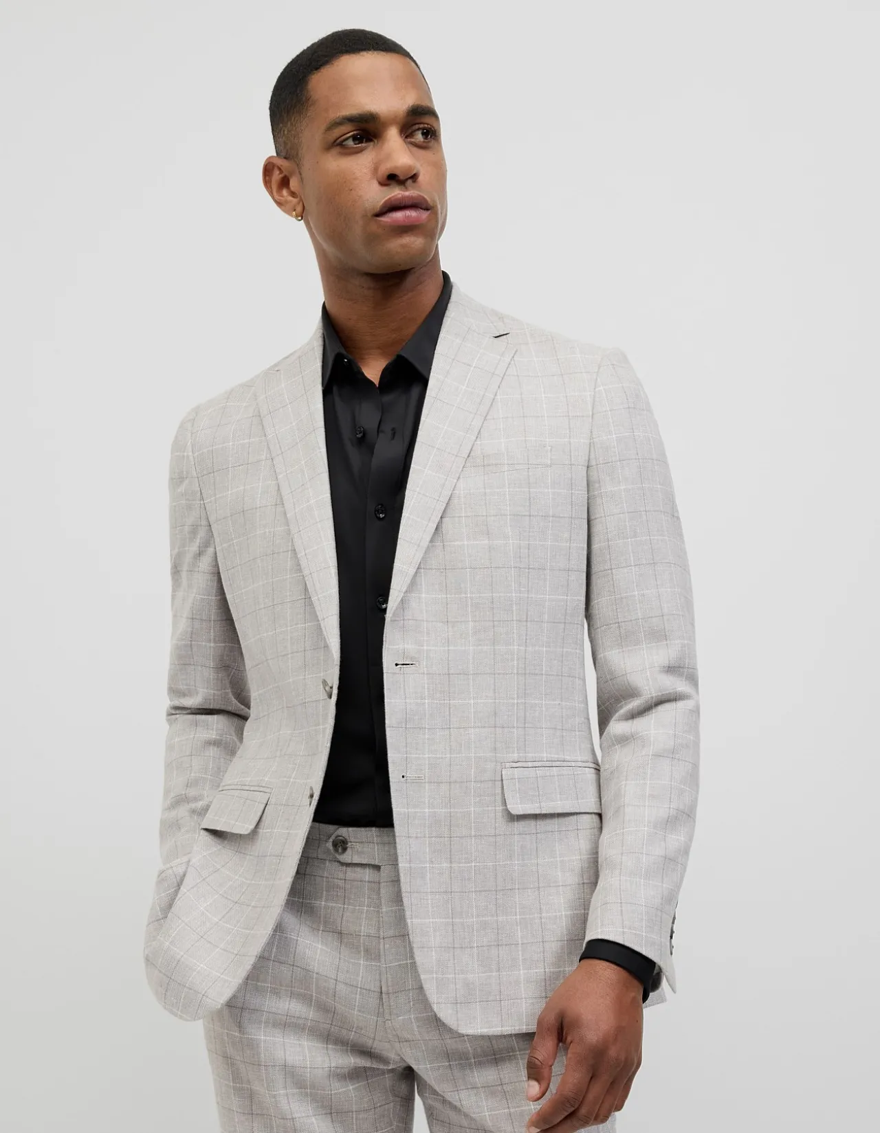 Windowpane Check Tailored Jacket