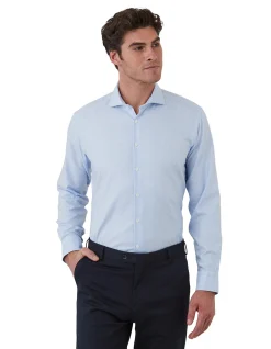 WINTON LIGHT BLUE SMALL CHECK SHIRT