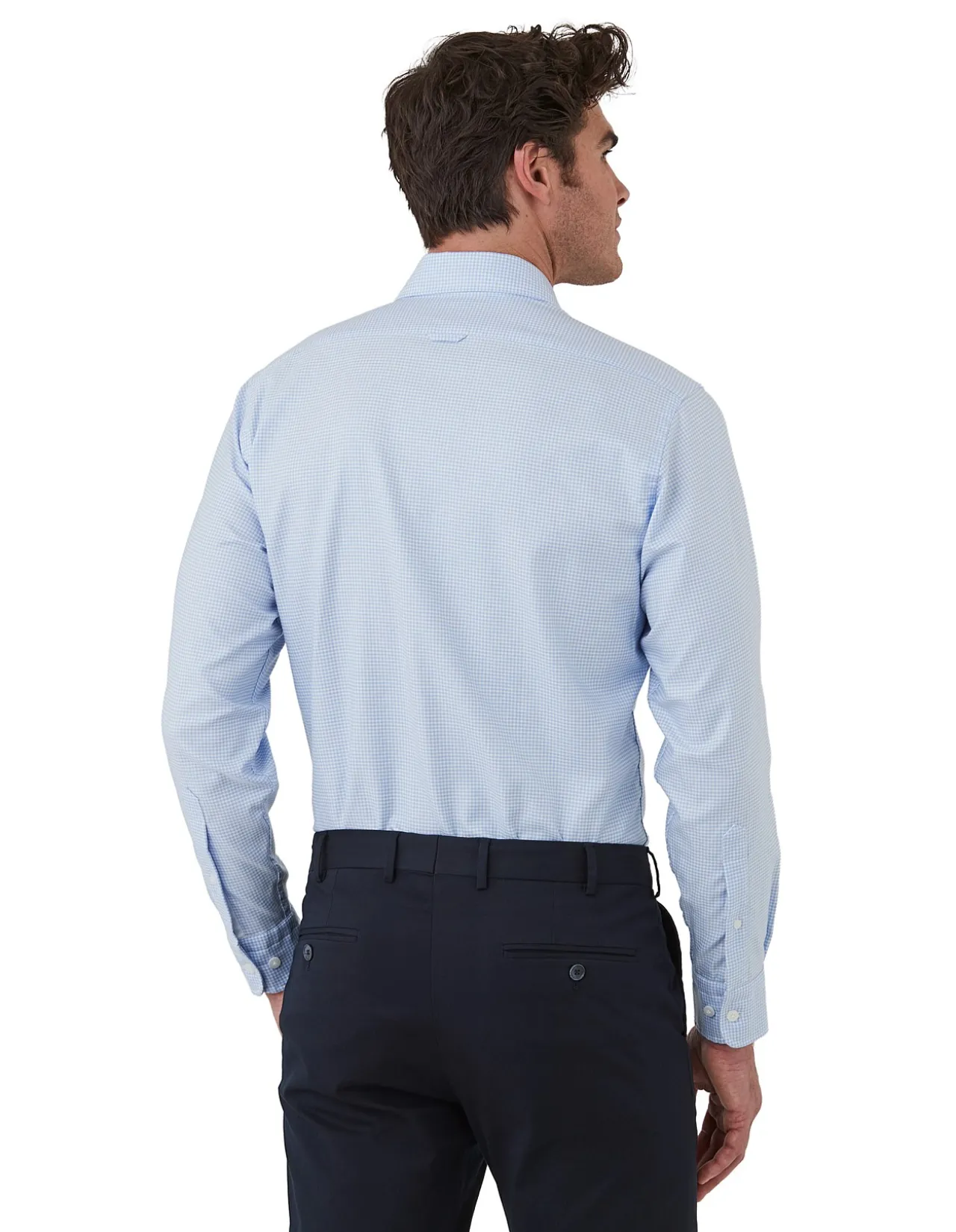 WINTON LIGHT BLUE SMALL CHECK SHIRT