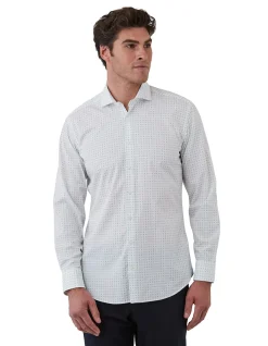 WINTON NAVY SMALL GEO PRINT SHIRT