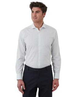 WINTON NAVY SMALL GEO PRINT SHIRT