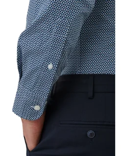 WINTON NAVY SMALL GEO PRINT SHIRT