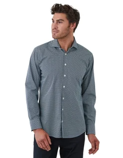 WINTON NAVY SMALL GEO PRINT SHIRT