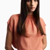 WOMAN'S KNITTED DRESS WITH YOKE AND CAP SLEEVES