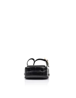 WOMEN'S Josie Croc-Embossed Leather Thong Platform SANDAL
