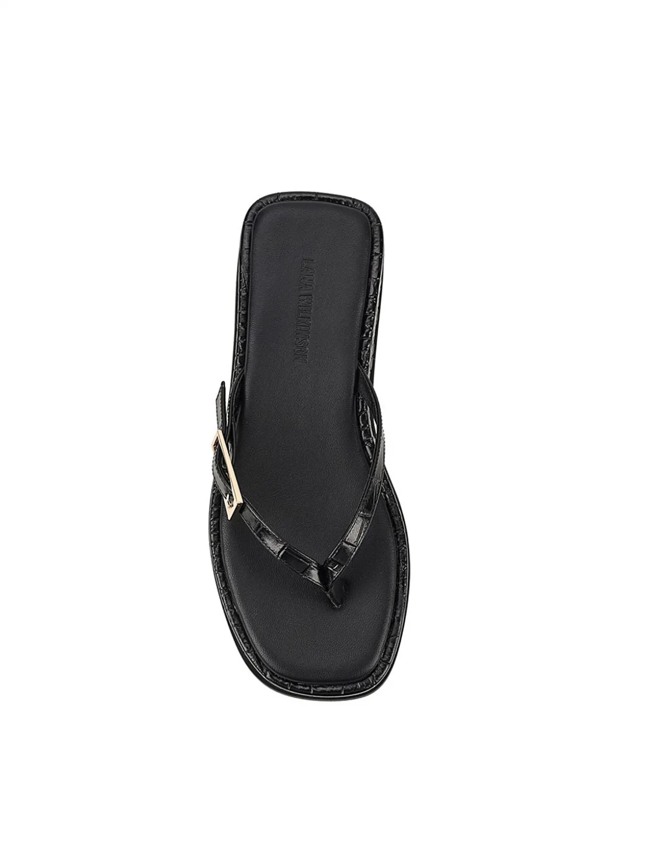 WOMEN'S Josie Croc-Embossed Leather Thong Platform SANDAL