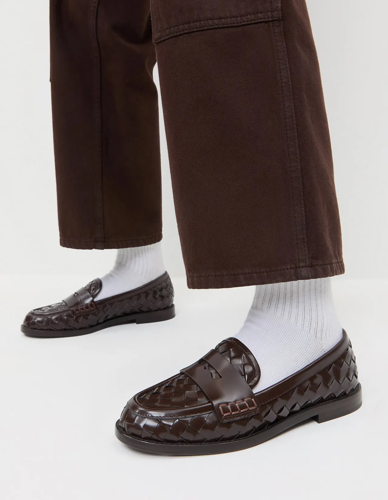 WOMEN'S RACHEL WOVEN LEATHER LOAFER