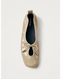 WOMEN's Rosalind Onix Beige Leather Ballet Flats