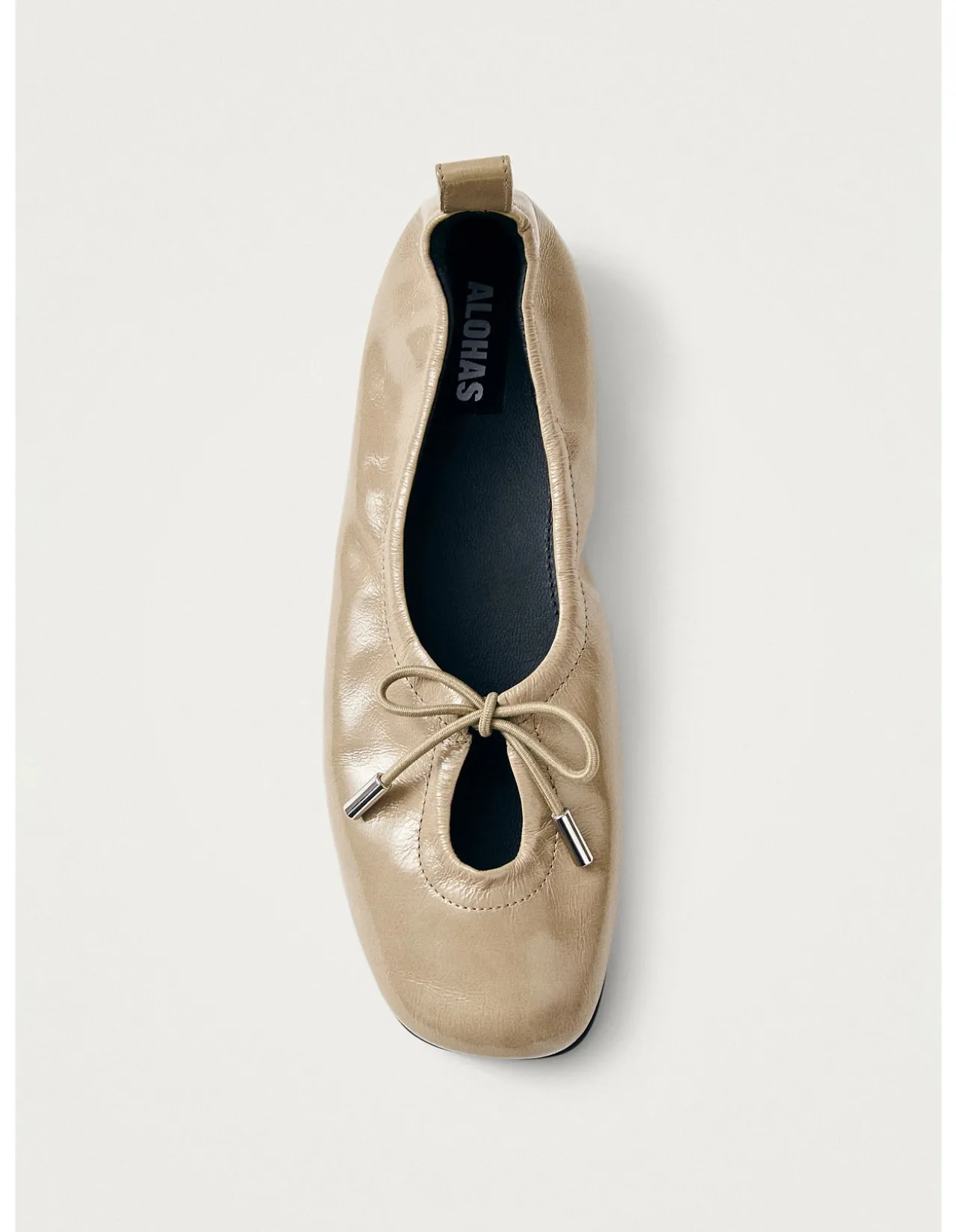 WOMEN's Rosalind Onix Beige Leather Ballet Flats