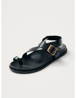 Women's Siren Onix Black Leather Sandals