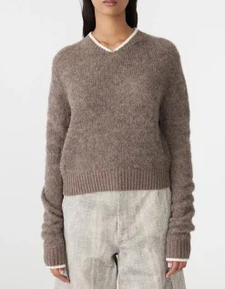Wool Alpaca Contrast Knit