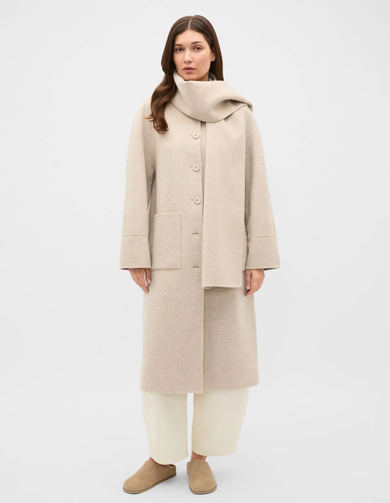 WOOL BLEND SCARF COAT