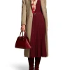 Wool Cable Knit Dress - Claret