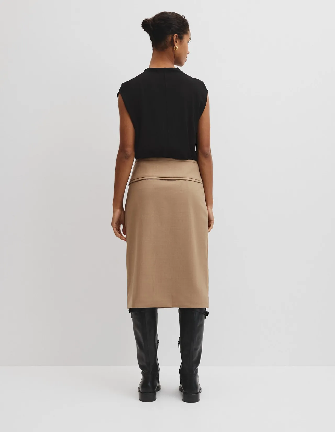 Wool Blend Wrap Skirt