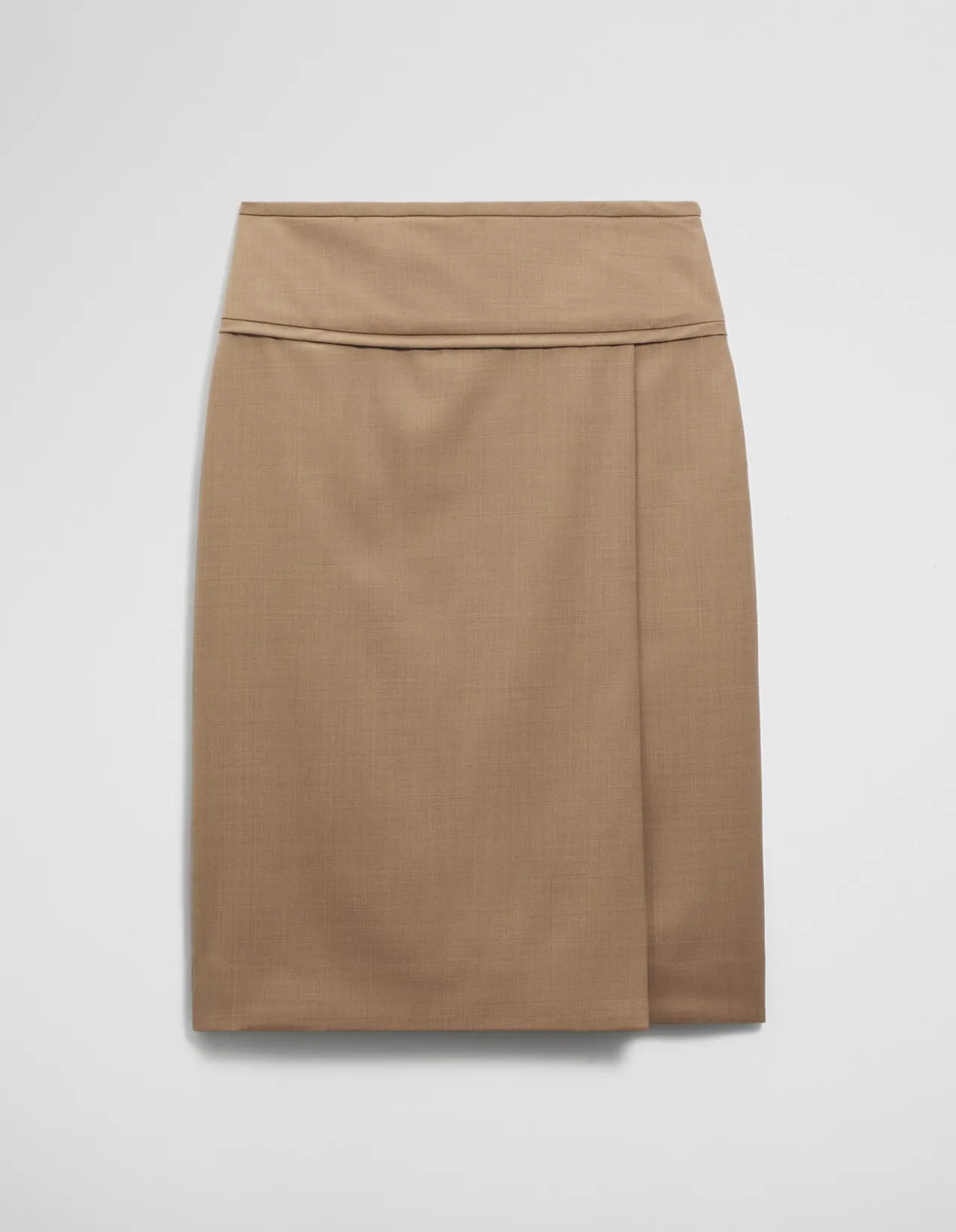 Wool Blend Wrap Skirt