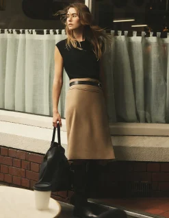Wool Blend Wrap Skirt