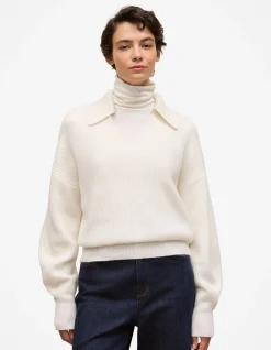 Wool Rib Collared Knit