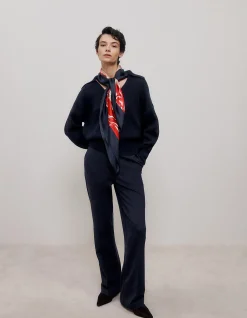 Wool Rib Collared Knit