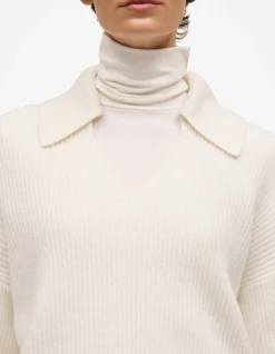 Wool Rib Collared Knit