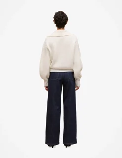 Wool Rib Collared Knit