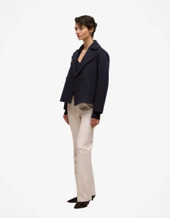 Wool Rib Collared Knit