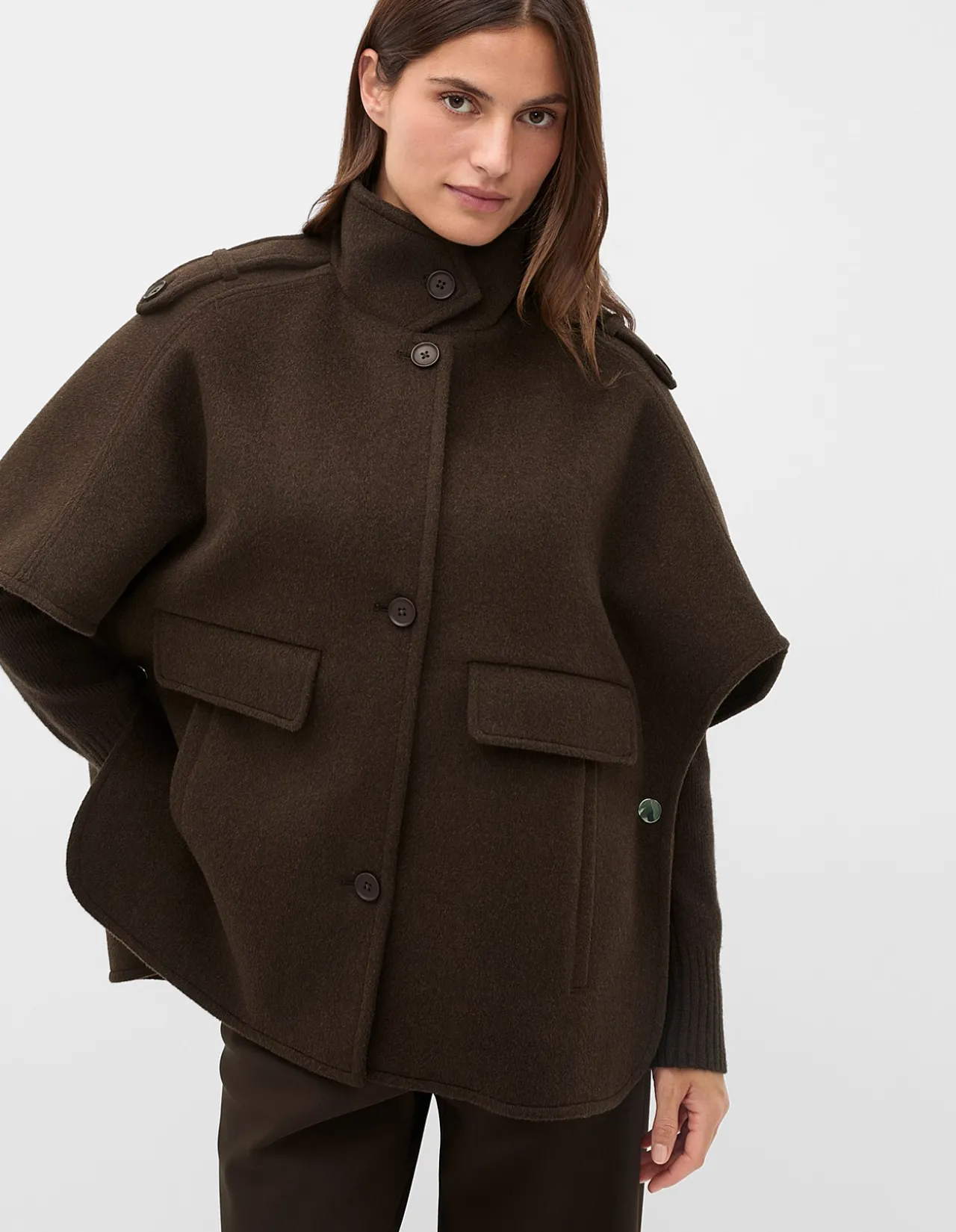 WOOL TRENCH CAPE