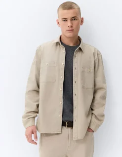 WORKER COLLARED LONG SLEEVE RELAXED FIT 100% COTTON COMFORTABLE SHIRT