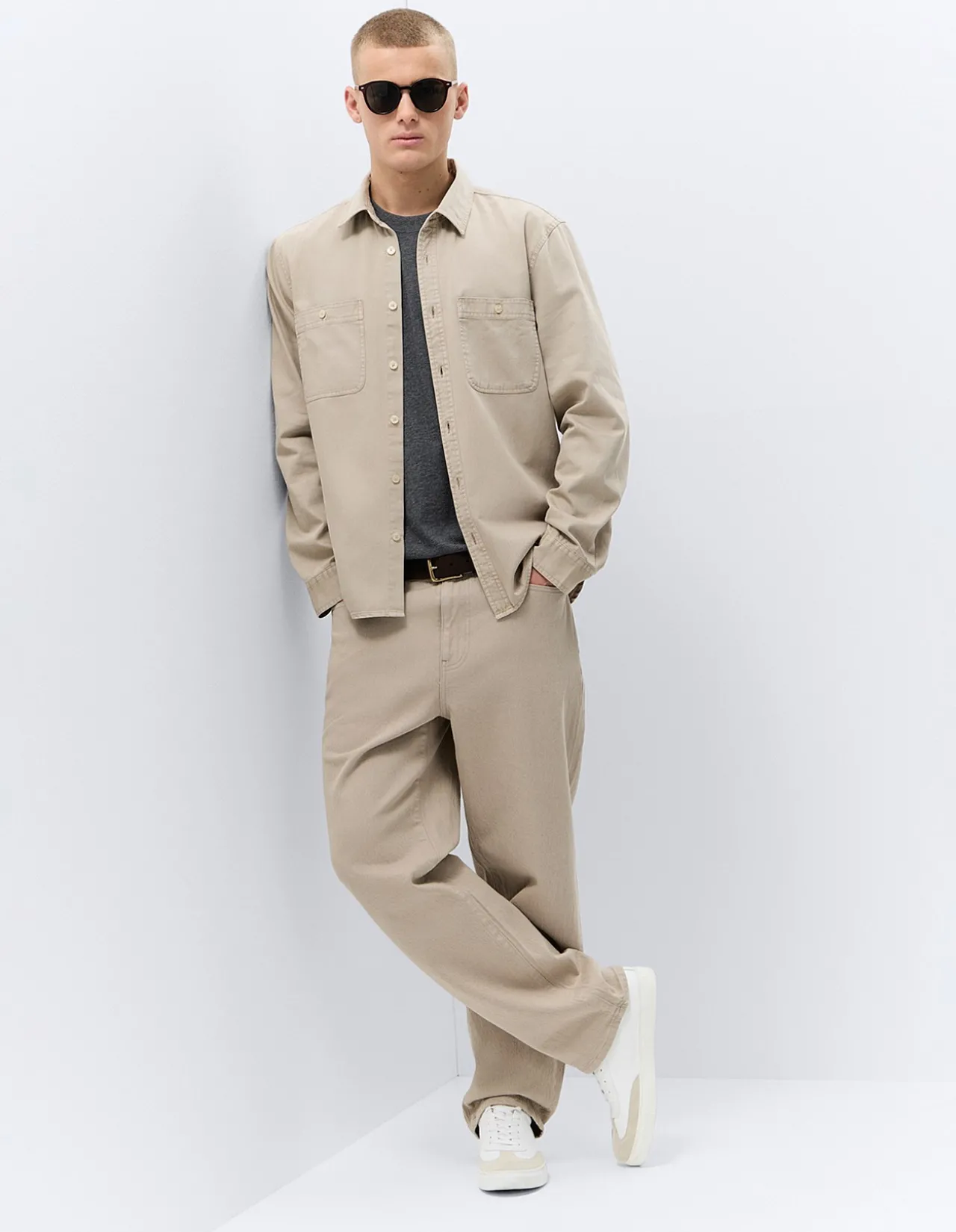 WORKER COLLARED LONG SLEEVE RELAXED FIT 100% COTTON COMFORTABLE SHIRT