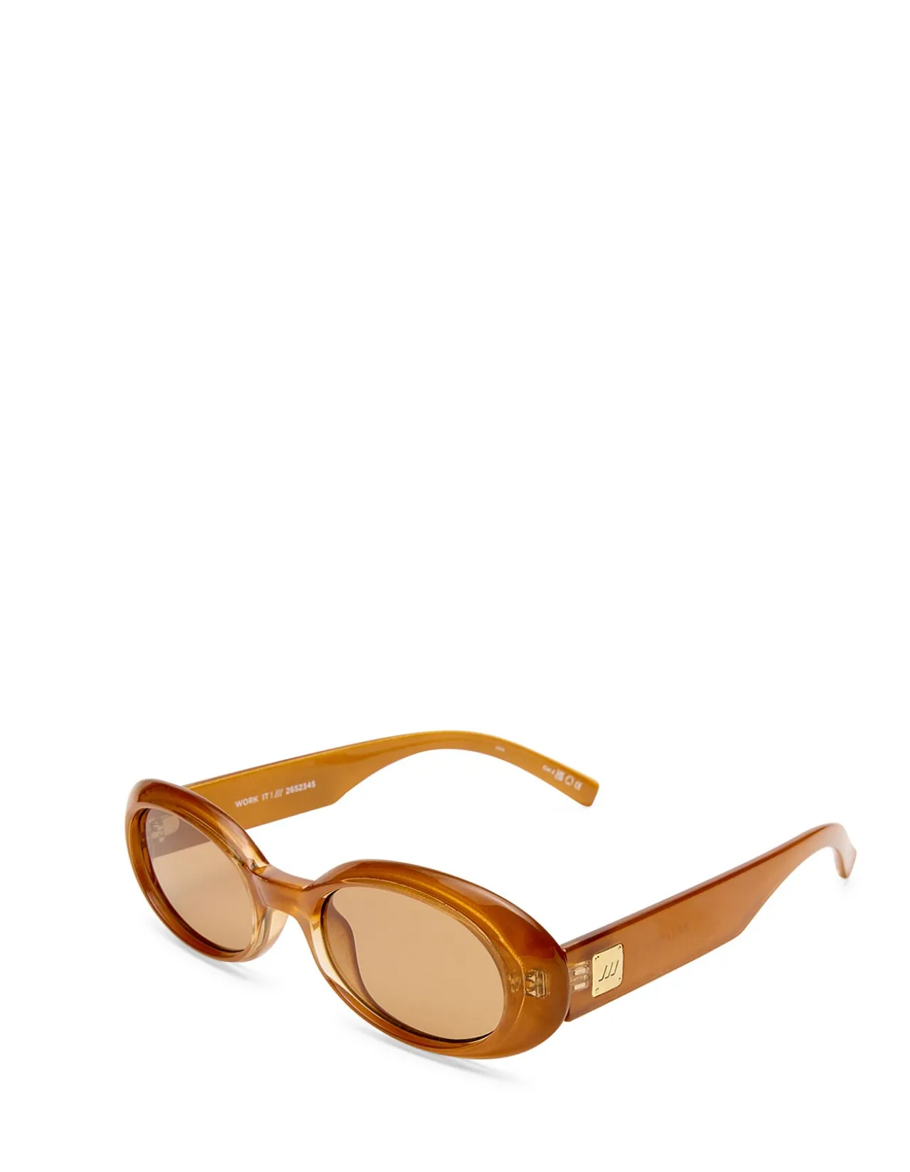WORK IT! GOLD OVAL TAN TINT SUNGLASSES