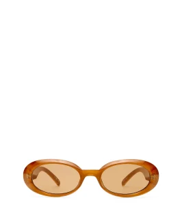 WORK IT! GOLD OVAL TAN TINT SUNGLASSES