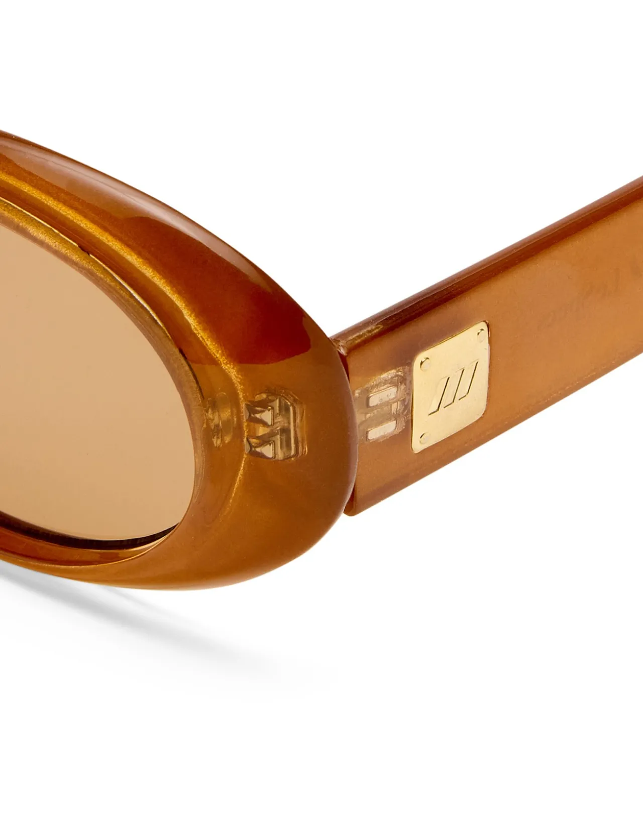 WORK IT! GOLD OVAL TAN TINT SUNGLASSES