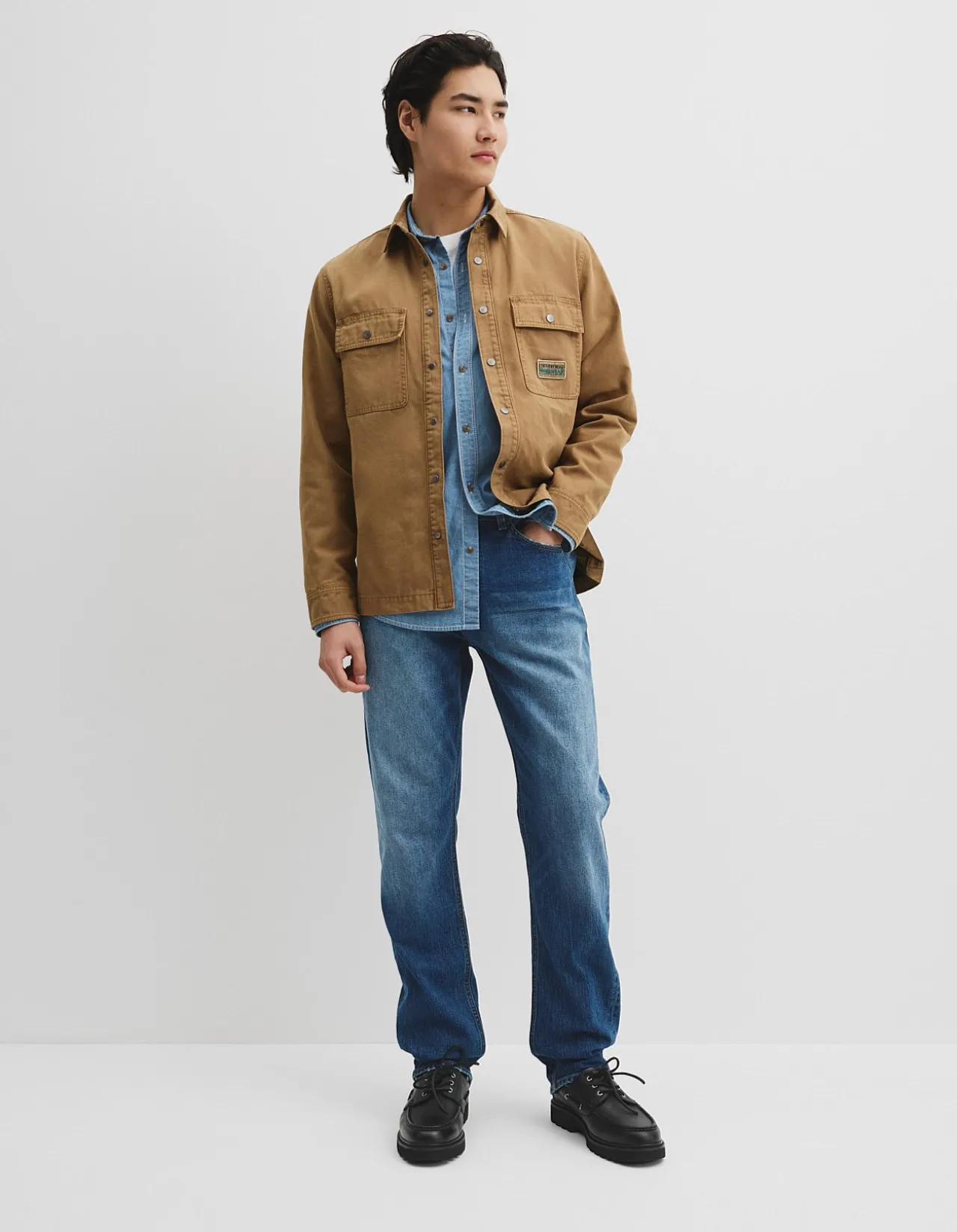 Workwear Garment Dyed Canvas Overshirt