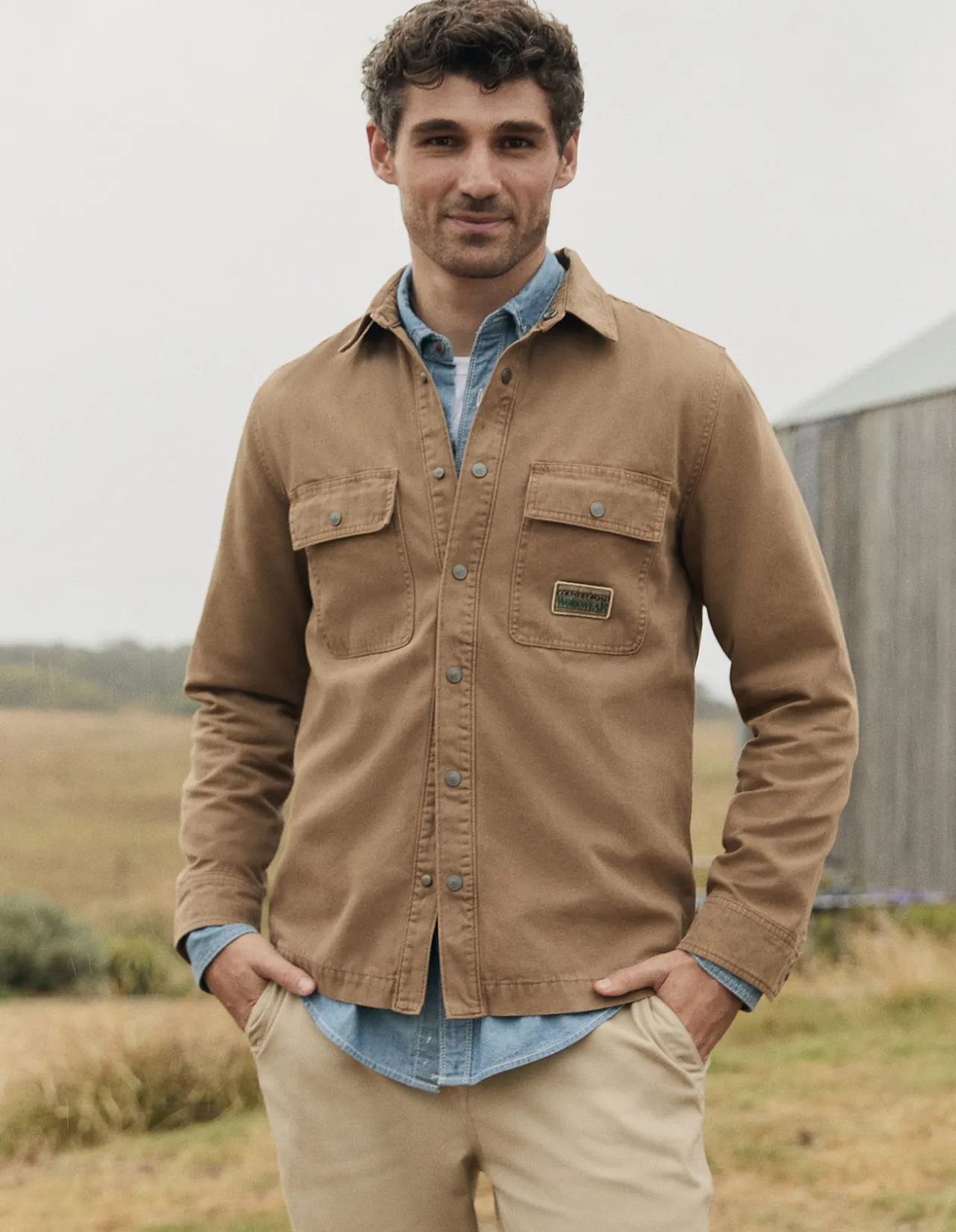 Workwear Garment Dyed Canvas Overshirt