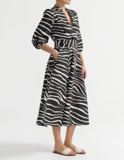 WRAP LINEN BLEND DRESS