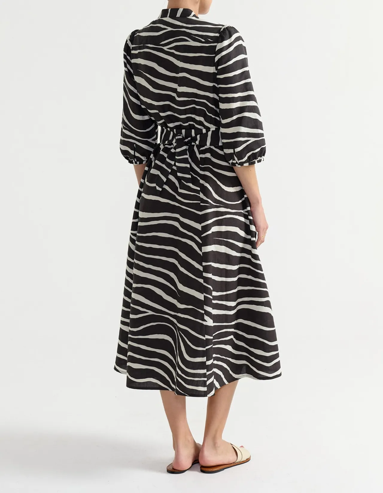 WRAP LINEN BLEND DRESS