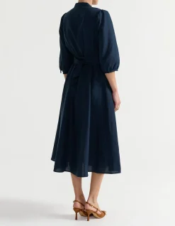 WRAP LINEN BLEND DRESS