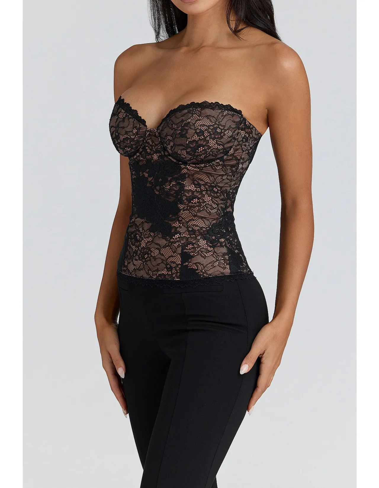 YARA LACE STRAPLESS CORSET TOP