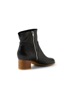 Yayoi Mid Heel Leather Ankle Boots