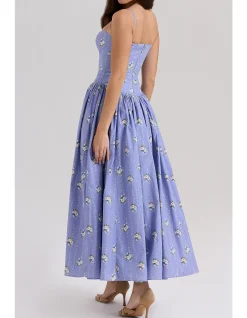 YSABELLA STRETCH COTTON MIDI SUNDRESS
