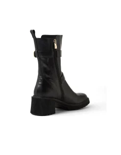 Zalon Buckle Detail Block Heel Boots