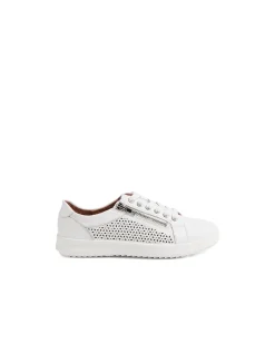 Zatin White Leather Sneakers